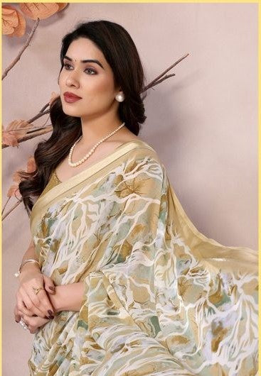 "Classic Meets Contemporary in This Vibrant Floral Cotton Saree"