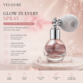 Veloure Glitter Spray for Face & Body — pink shimmer mist bottle
