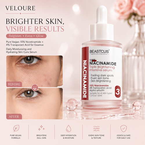 Veloure 10% Niacinamide Triple Brightening Intensive Serum before and after results